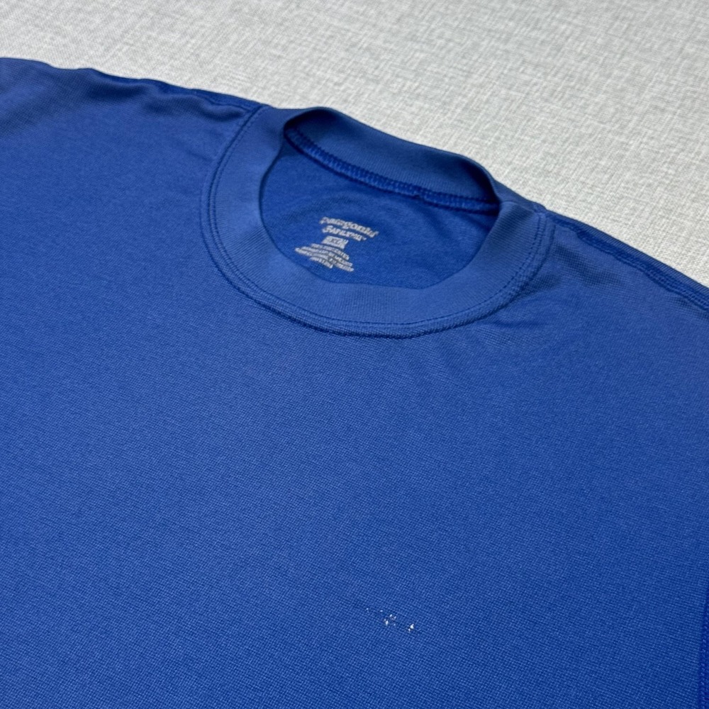 Patagonia Capilene Shirt Mens XL Blue Short Sleeve Crewneck Performance Wicking